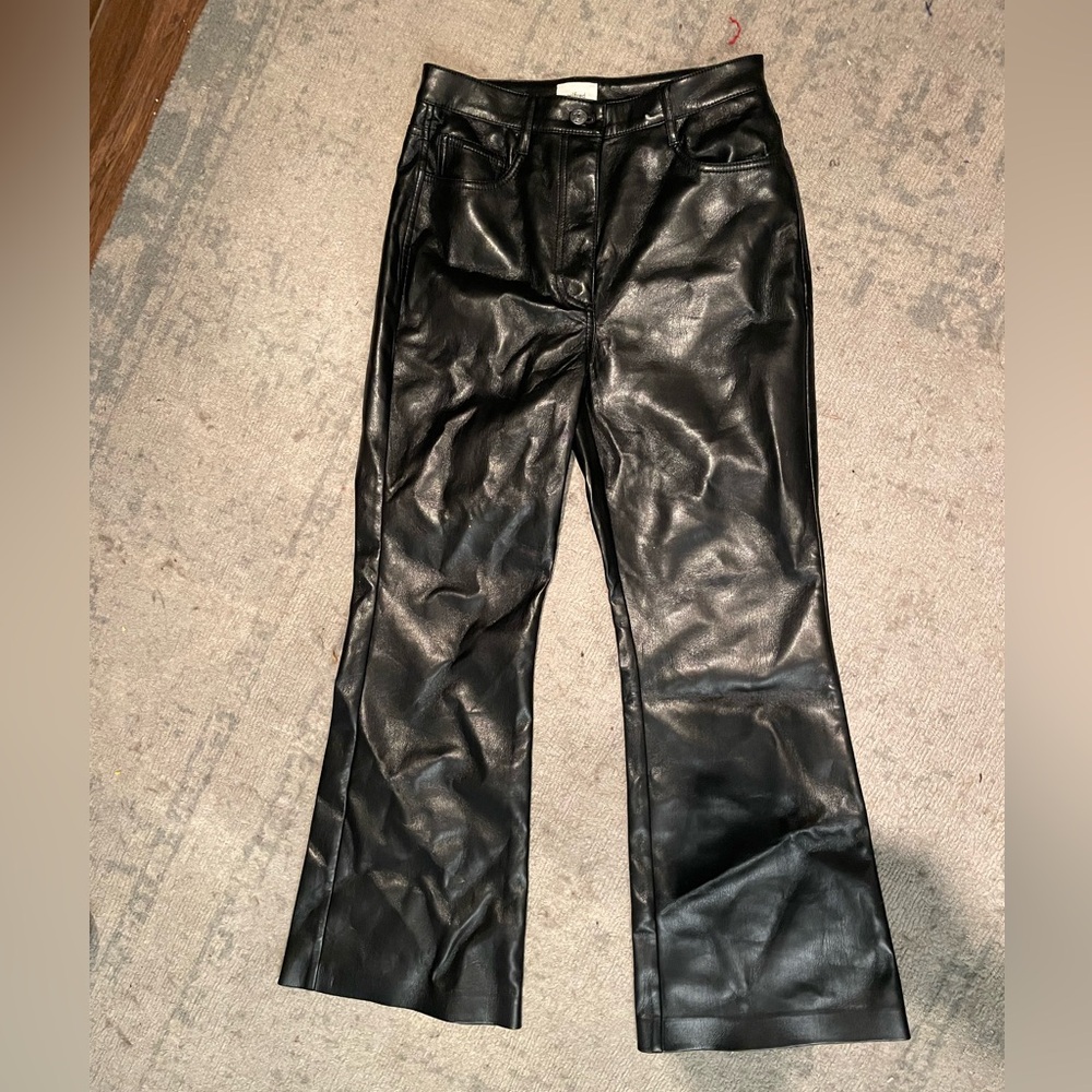 Aritzia Wilfred Faux Leather Flare Pants